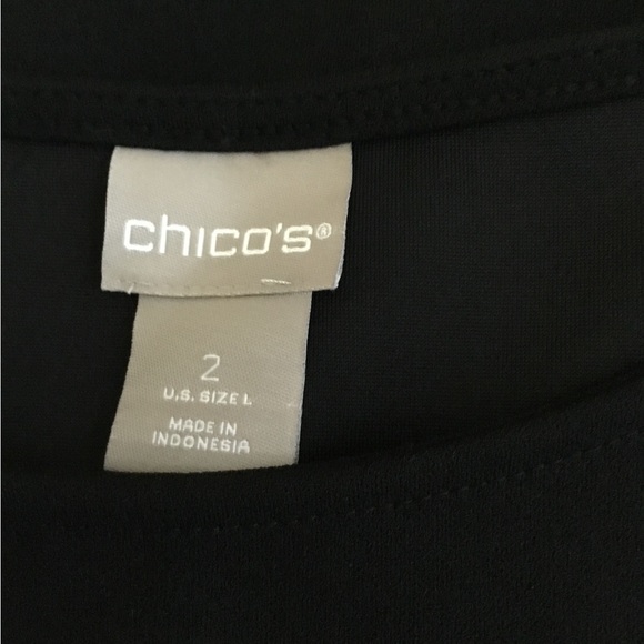 Chicos Romance Sleeve Top Black Size 2 - Picture 7 of 9